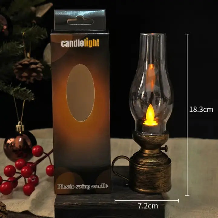 BowLift | LED Vintage Oil Lamp – Elegant Electronic Swing Candle