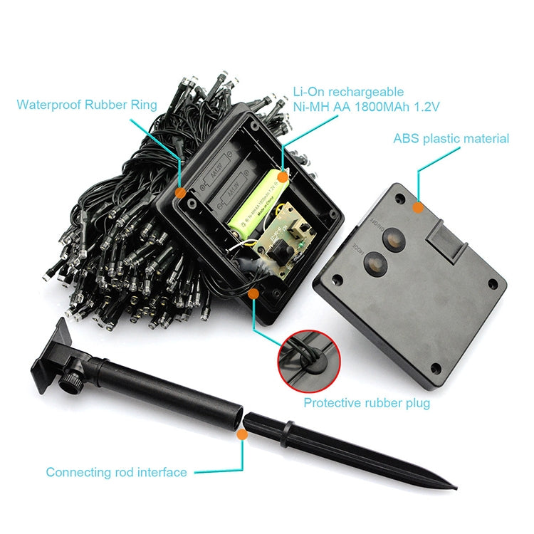 BowLift | 200 LEDs Outdoor Waterproof Christmas Festival Decoration Solar Lamps String Lights, Length: 22m (Blue)