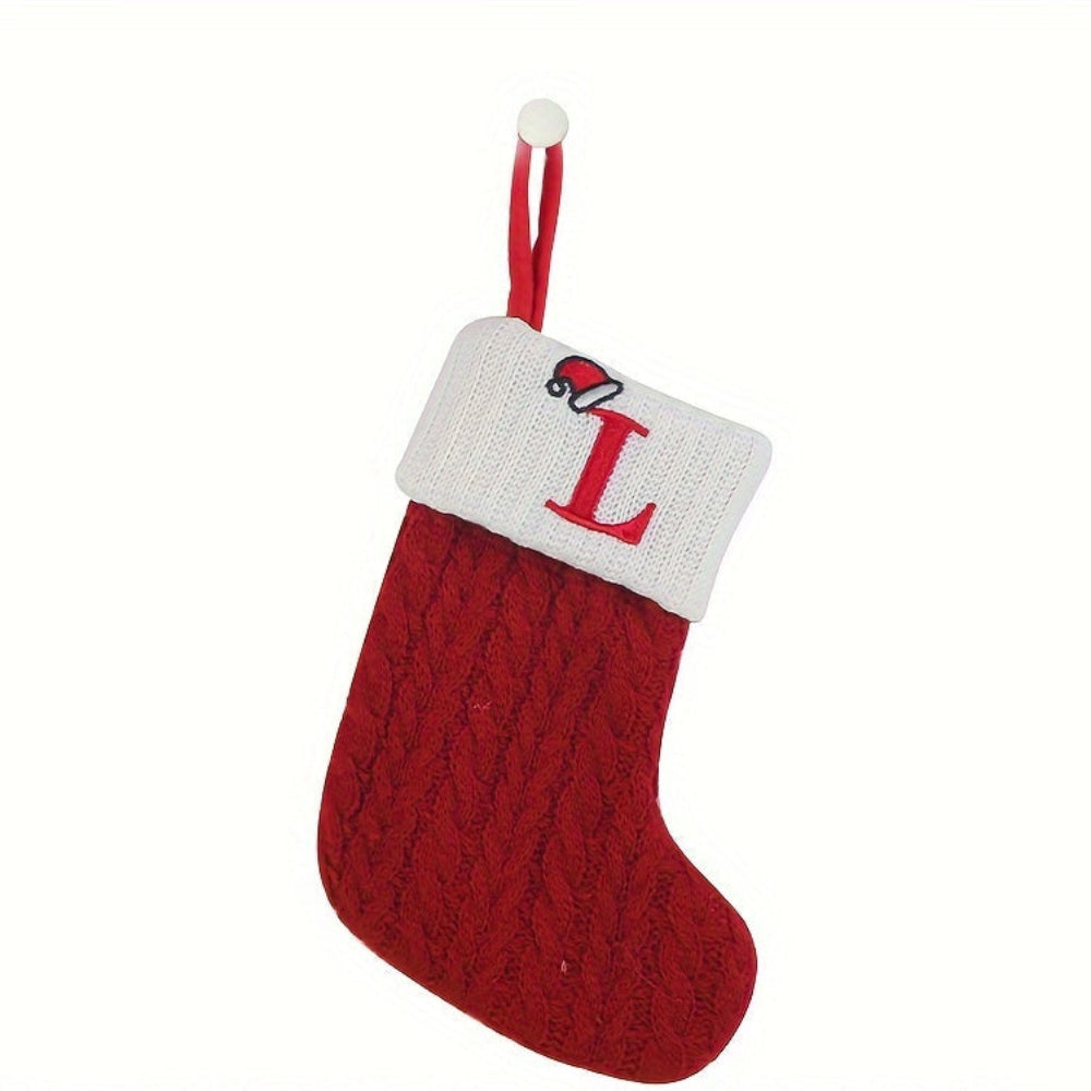 BowLift | Christmas Stocking Knit Monogram Alphabet Decorative Holiday Sock