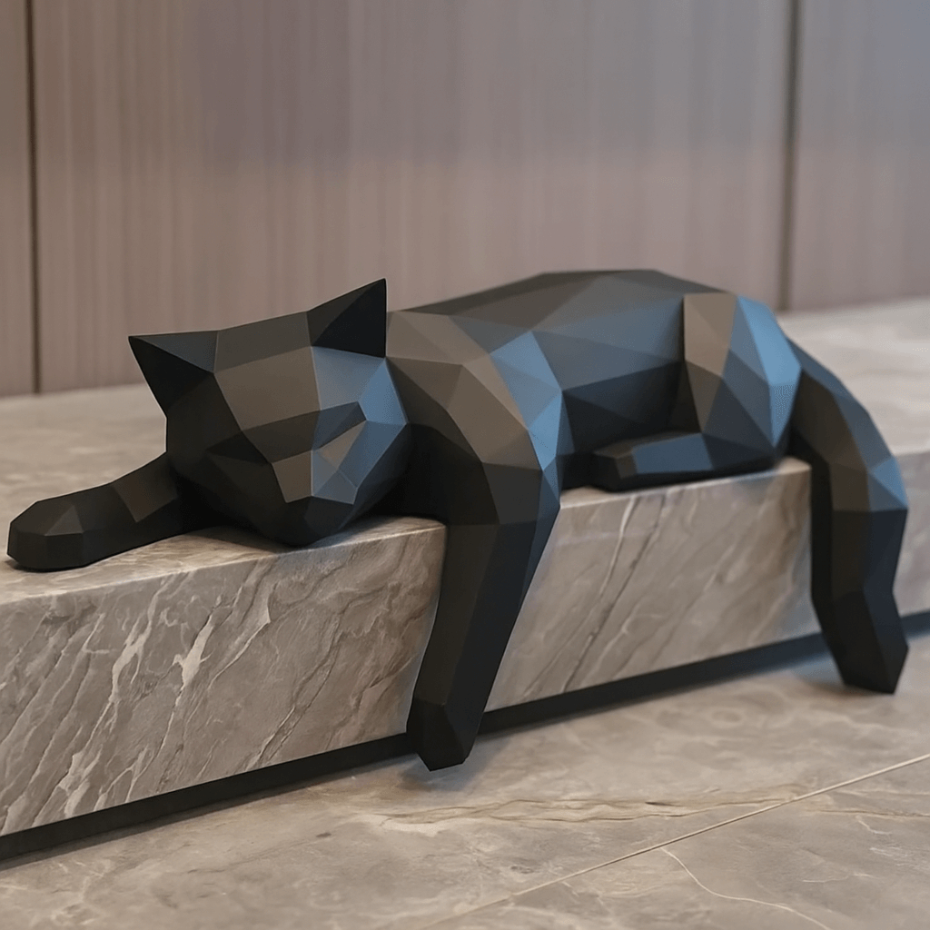 BowLift | GeoCat – Abstract Cat Sculpture Modern & Elegant Home Décor