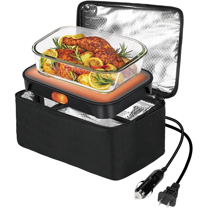 BowLift | 100W Protable Food Warmer, 12V/24V/110V Electric Lunch Box, Personal Microwave for Heating and Cooking Meals on Office/workplace