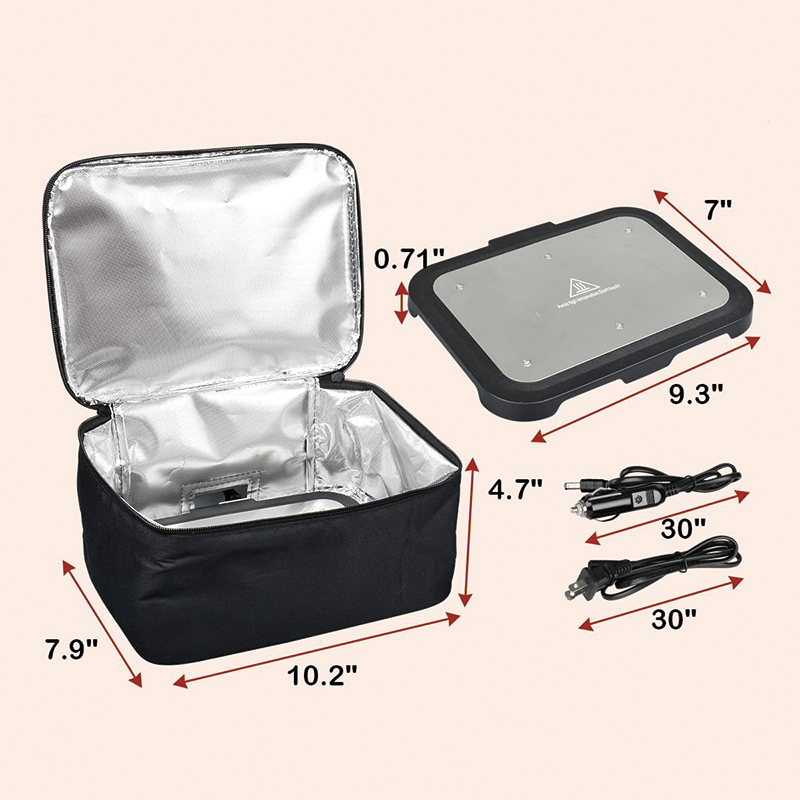 BowLift | 12V /110V Electric Home/Office Food Warmer, Lunch Box Personal Food Warmer Microwave Heated Lunch Box, Portable Oven for Office/Home/Truck/Outdoor