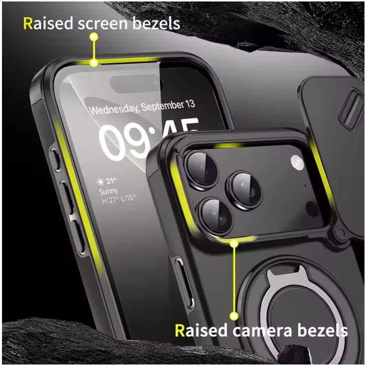 BowLift | Durable shockproof case with magnetic ring holder for iPhone 17