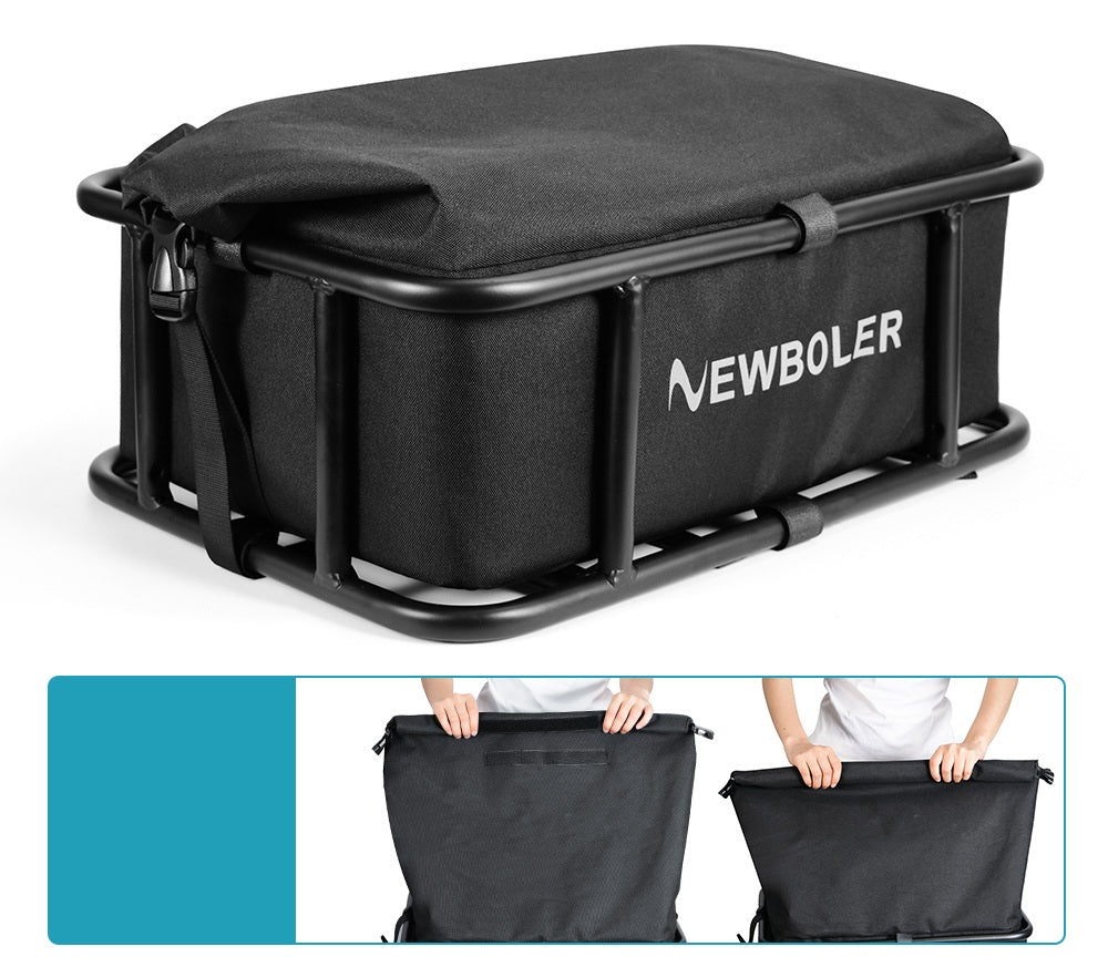 BowLift | Heavy-Duty Rear Bike Basket with Rack – Large Metal Bicycle Carrier for Groceries, Commutes & E-Bikes