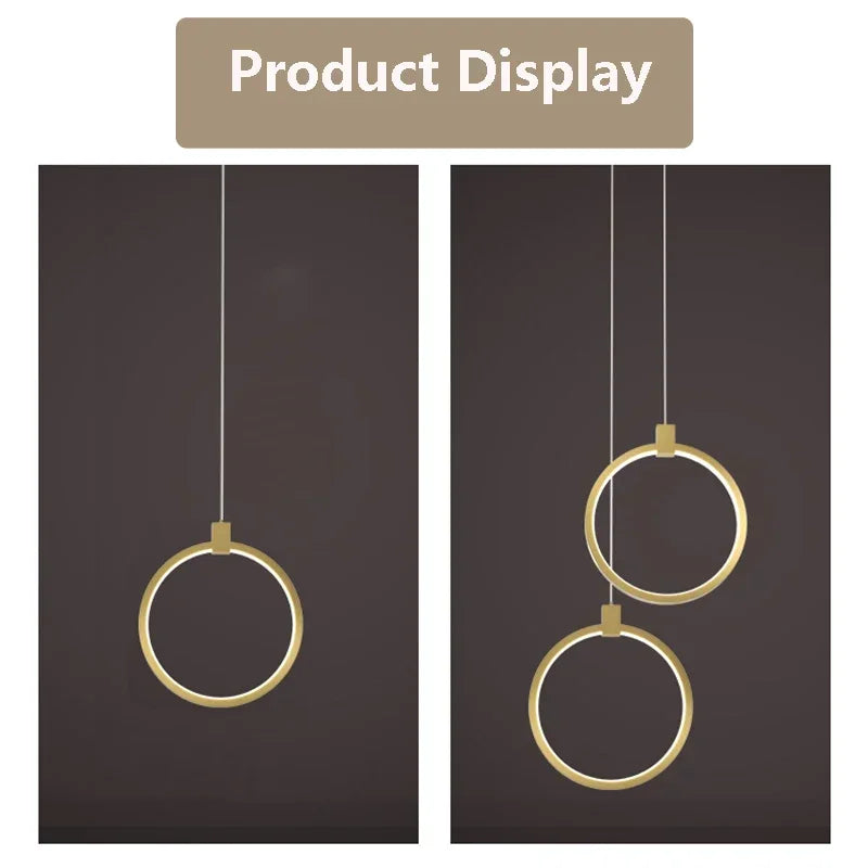 BowLift | Elegant Double Ring Pendant Light | DuoGlow
