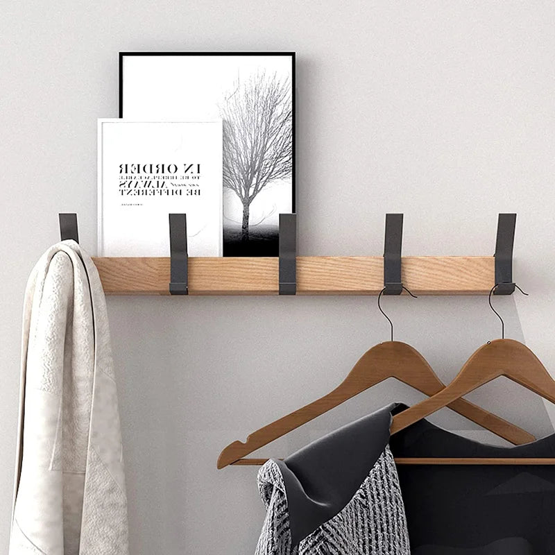 BowLift | Wall wardrobe with movable hooks – Scandinavian design made of wood metal