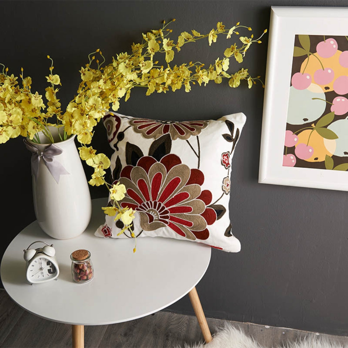 BowLift | Fleur Classic Embroidery Square Sofa Cushion Cover