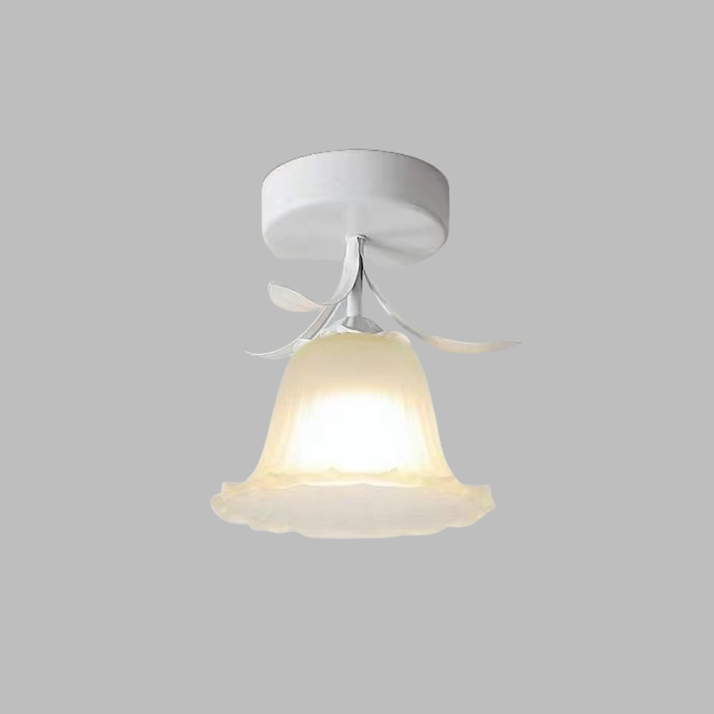 BowLift | Ceiling Light with Floral Glass Shade Design