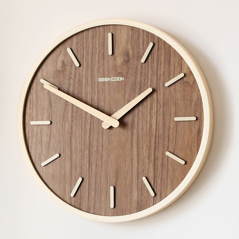 BowLift | Minimalistic Quiet Wooden Wall Clock 12 Inch