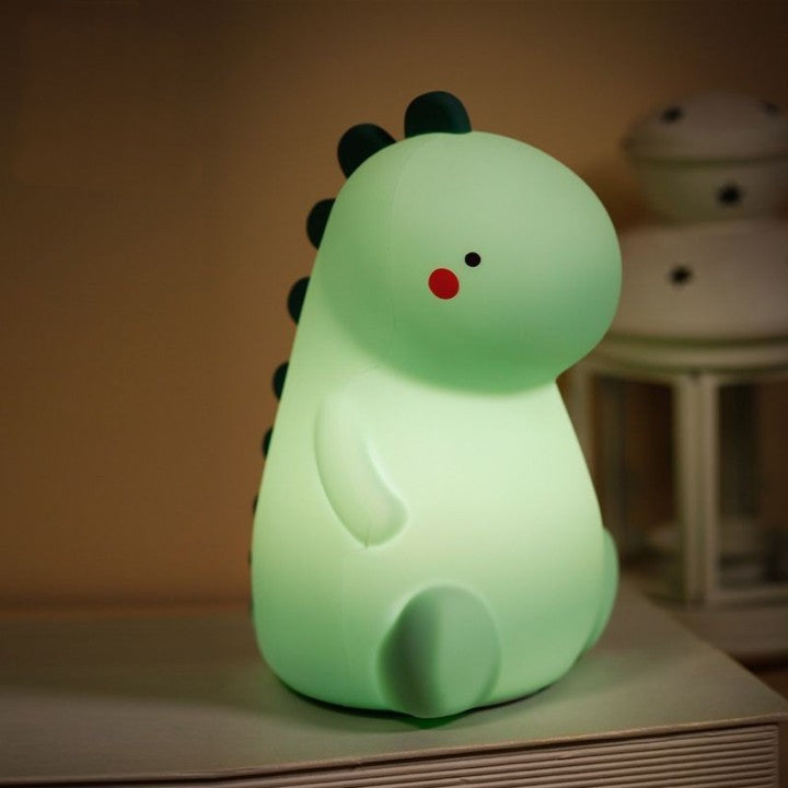 BowLift | Squishy Silicone Blushing Dinosaur LED Night Light - Perfect Gift for Children and Girls