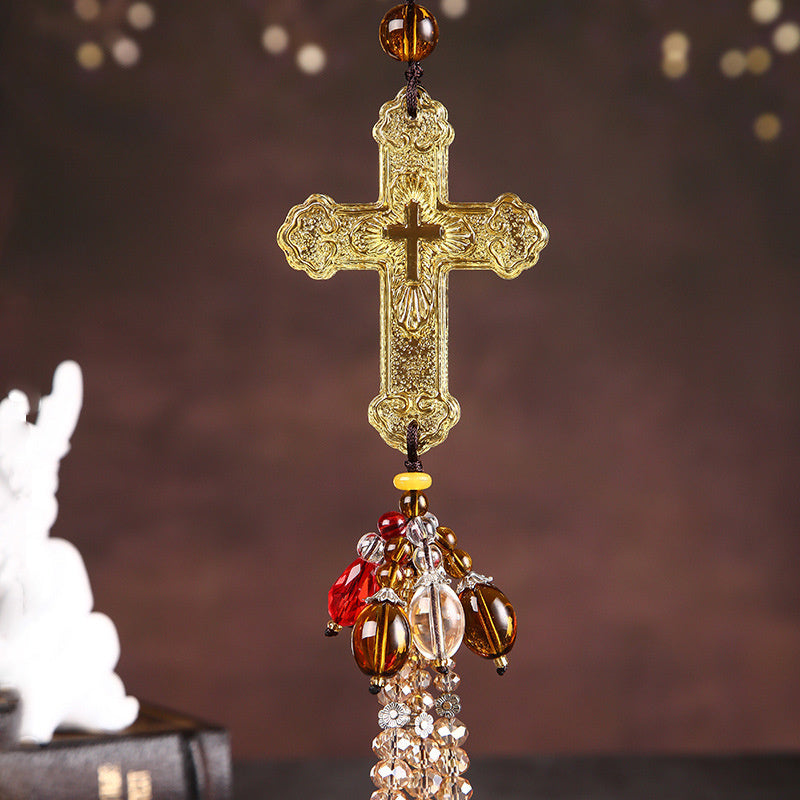 BowLift | Crystal Cross Car Pendant