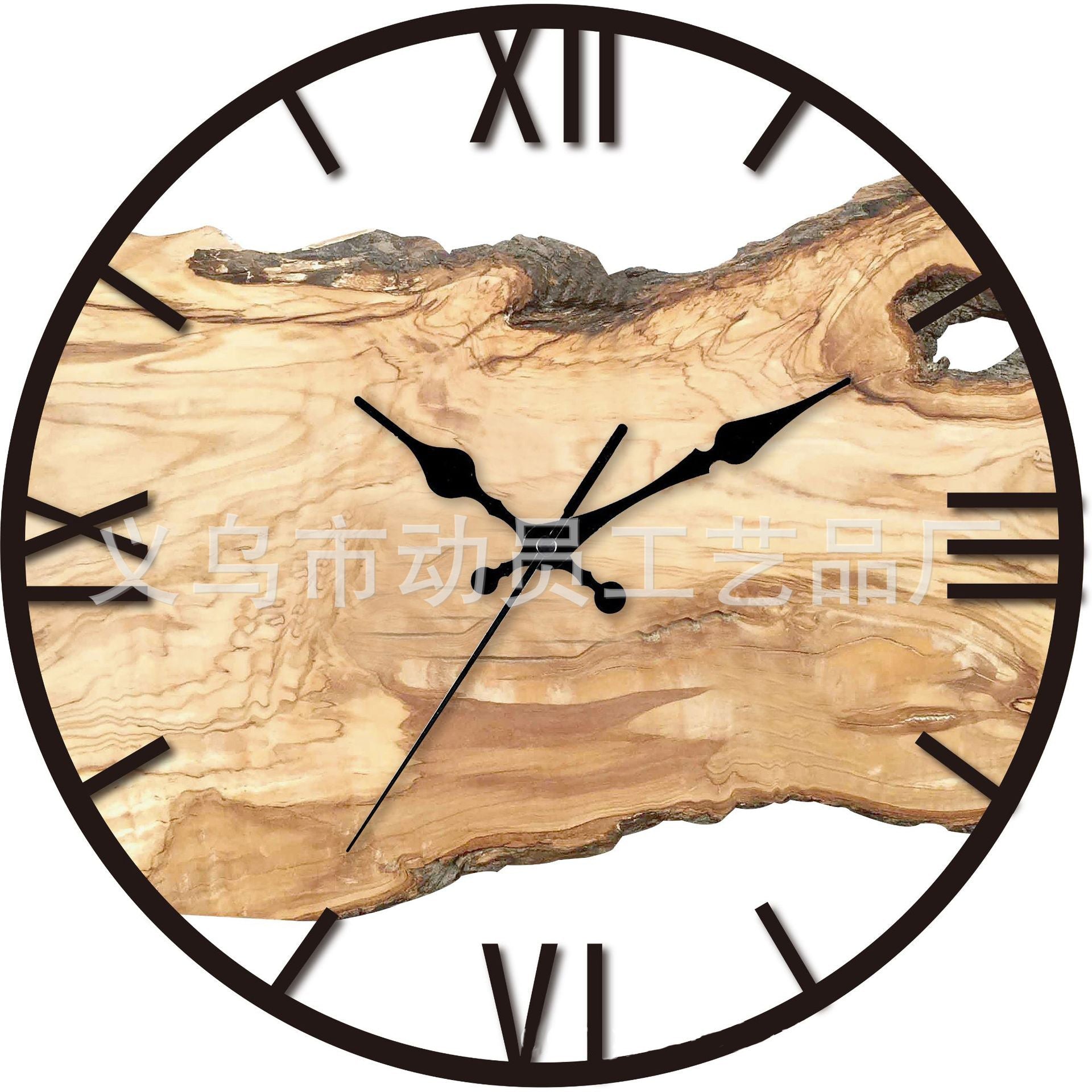BowLift | Wood imitation acrylic silent wall clock for the living room 30 cm