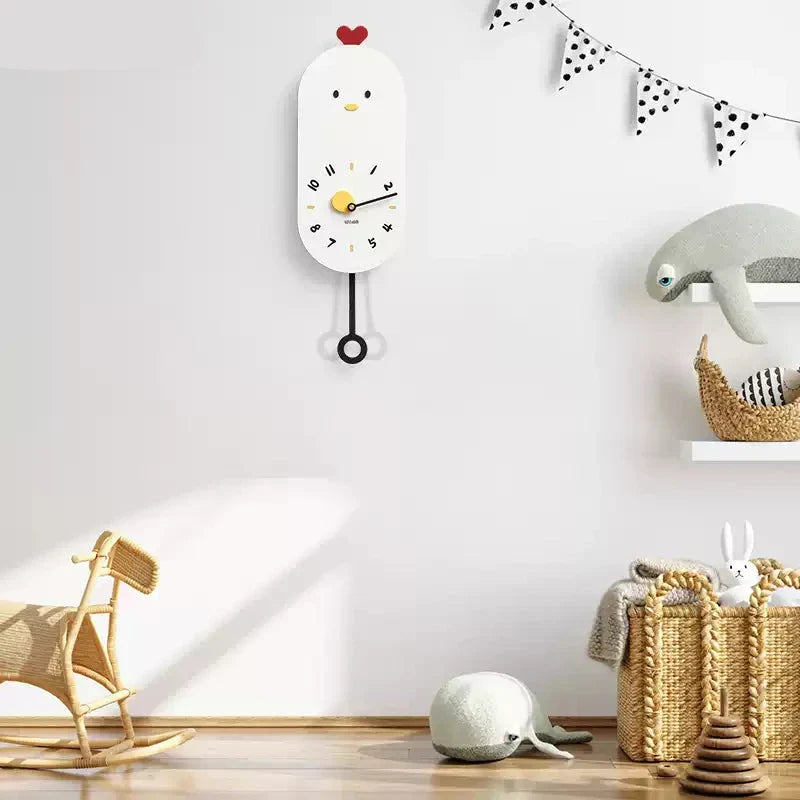 BowLift | Cute Chicken Kids Room Silent Wall Clock
