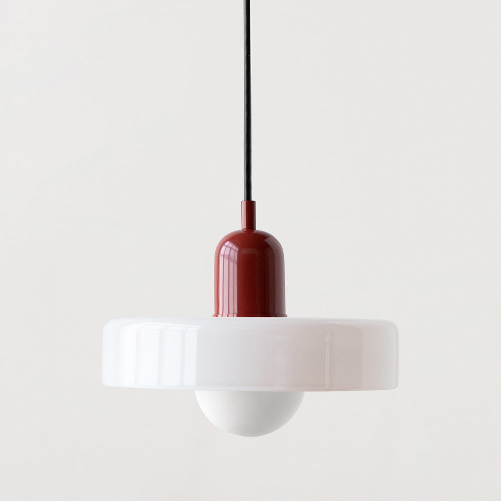 BowLift | Bauhaus Pendant Light | Colored Glass, Adjustable Height & Ideal for Dining Rooms and Modern Interiors
