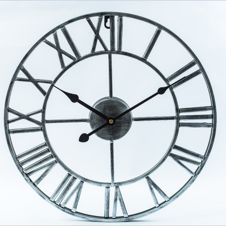 BowLift | Roman Letters Large Silent Wall Clock 16 Inch Iron