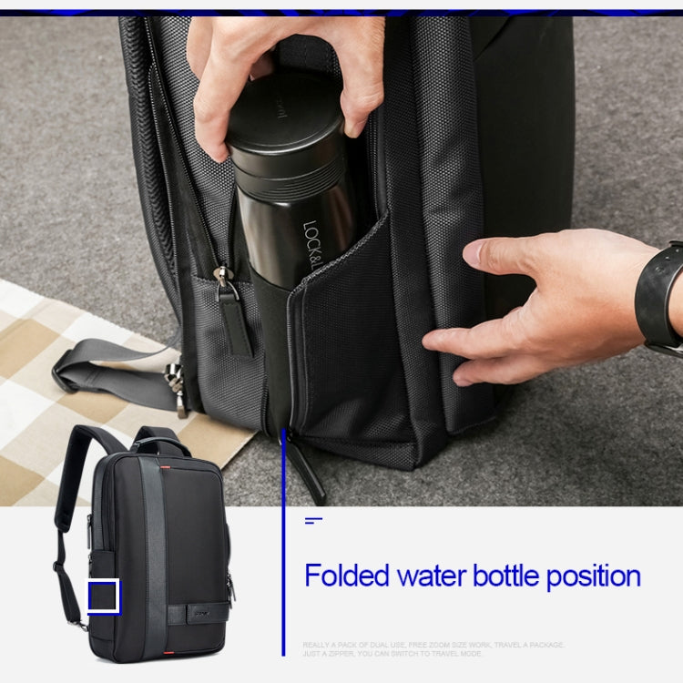 BowLift | Bopai 751-006561 Large Capacity Business Casual Breathable Laptop Backpack with External USB Port, Size: 29 x 16 x 44 cm (Black)