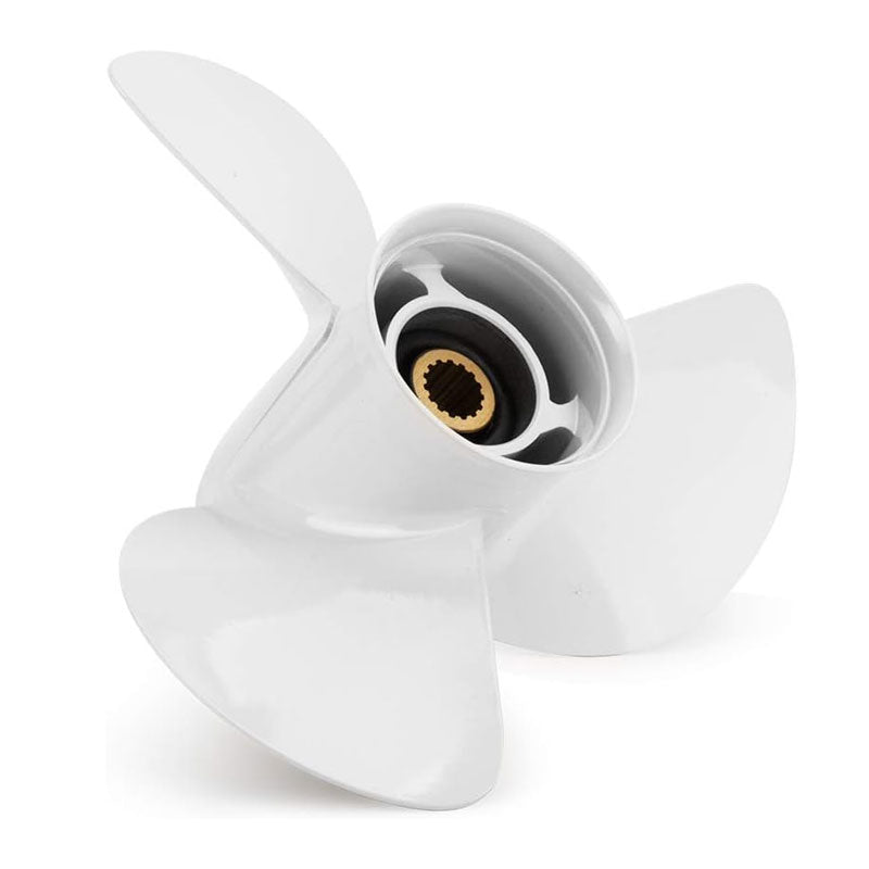 BowLift | Upgraded Aluminum Outboard Motor Boat Propeller Fits Yamaha Engine 60-115 HP, White Three Blade