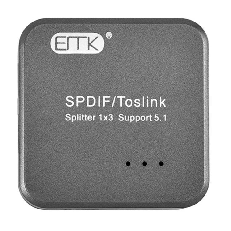 BowLift | EMK 1 Input 3 Output Digital Optical Audio SPDIF Toslink Splitter Adapter (Silver Gray)