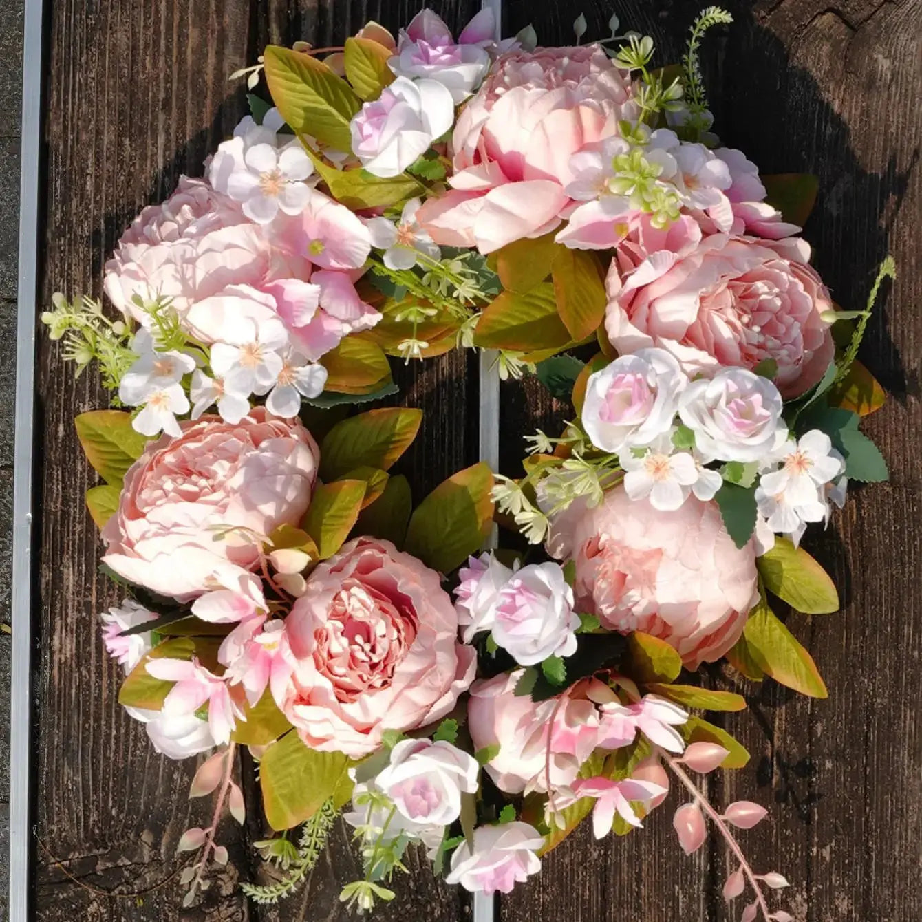 BowLift | AutumnGlow Autumn Wreath - Artificial Wreath with Realistic Peonies for Outdoors