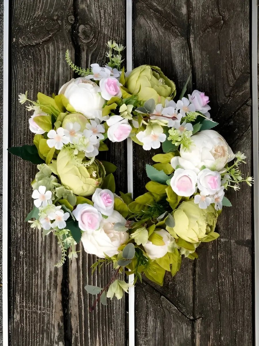 BowLift | AutumnGlow Autumn Wreath - Artificial Wreath with Realistic Peonies for Outdoors
