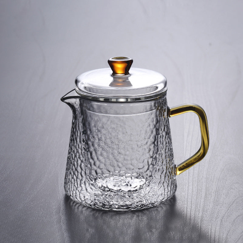 BowLift | Pindefang Glass Teapot with Infuser | Handcrafted Heat-Resistant Teapot with Golden Handle