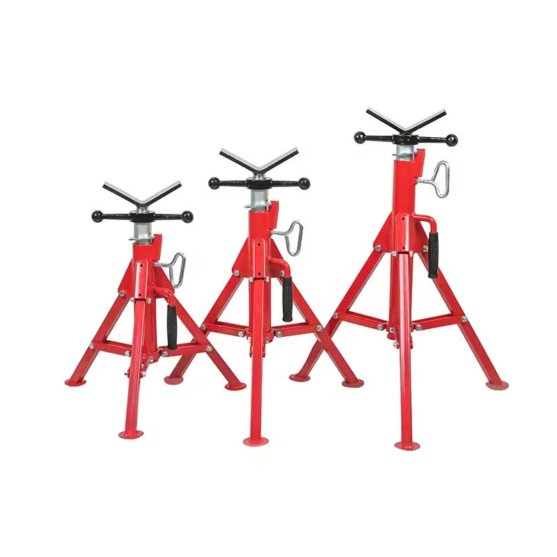 BowLift | V-Head Steel Pipe Stands 12 Inch Adjustable Height 28"-52" Durable Pipe Jack Stand For Sale