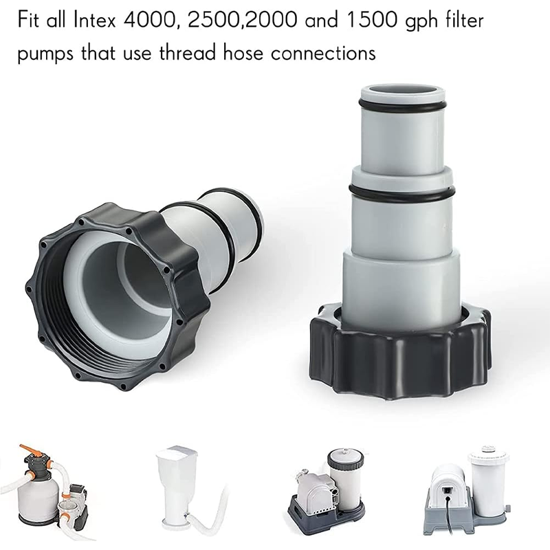 BowLift | Swimming Pool Replacement Hose Kit for Above Ground Pools, Swimming Pool Filter Hose with 4 Pcs Hose Clamps 2 Pcs 1.25" to 1.5" Type B Hose Adapter 2 Pcs Replacement Hose Adapter w/Collar