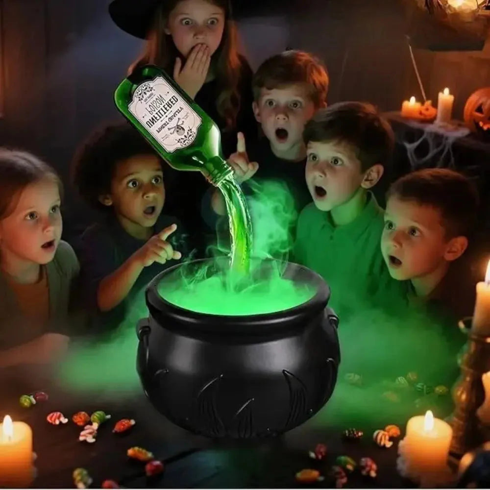 BowLift | Cauldron decoration – with floating magic bottle & fog effect
