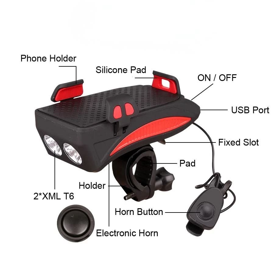 BowLift | Compact 4-in-1 bicycle device with horn, light & charging function