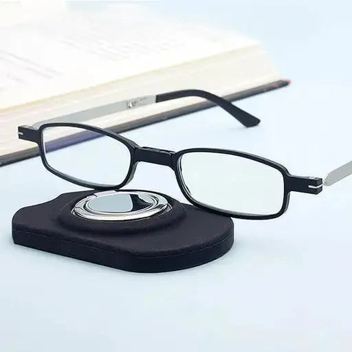 BowLift | Rimless progressive reading glasses with blue light filter and titanium frame