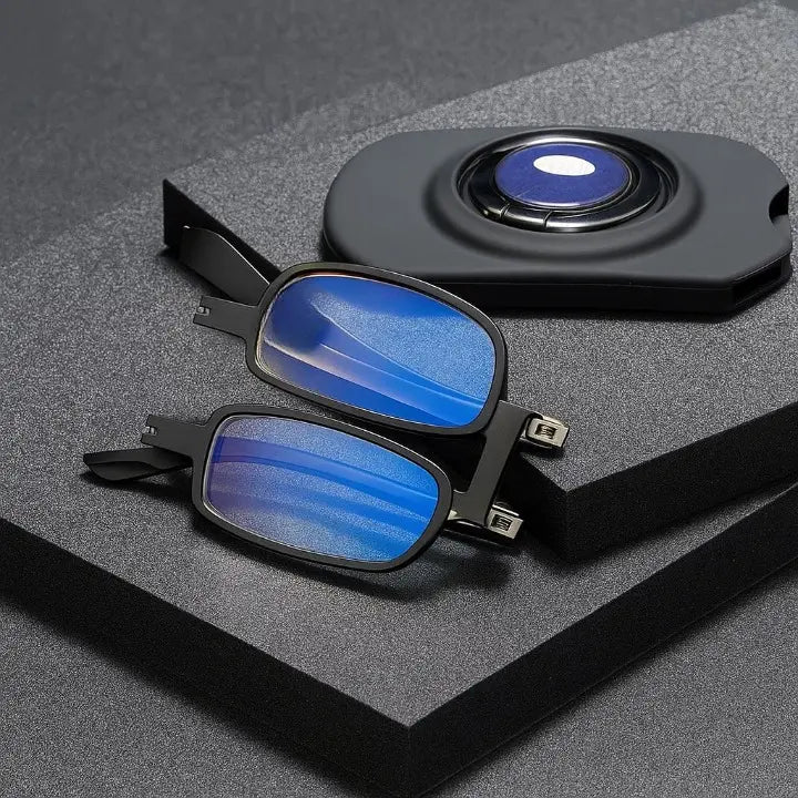 BowLift | Rimless progressive reading glasses with blue light filter and titanium frame