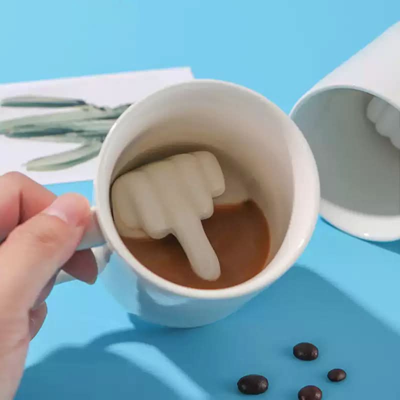 BowLift | Funny Ceramic Mug with Hidden Middle Finger Design