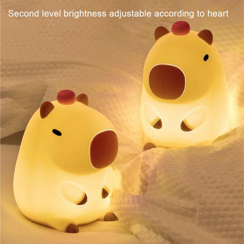 BowLift | Capybara Light - Rechargeable Cartoon Capybara Silicone Night Light with 800mAh Battery
