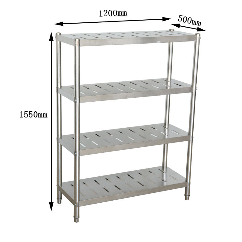 BowLift | Thickened Stainless Steel Commercial Kitchen Rack Stainless Steel Four Layer Punching Kitchen Dish Rack, Kitchen Storage Rack