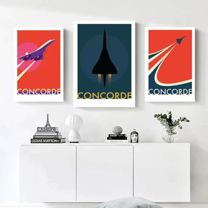 BowLift | Retro Concorde Airplane Poster on Canvas