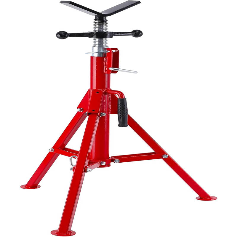 BowLift | V Roller Head Pipe Stand 28-52 Inch Adjustable Height 1/8"-12" Capacity Heavy Duty Carbon Steel Body  2500 lb Load Capacity