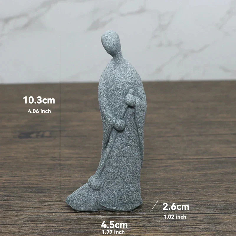 BowLift | Buddha Stone Statue Small Buddhist Monks Tibetan Buddhism Figures Zen Garden Ornament Meditation Home Aquarium Decoration