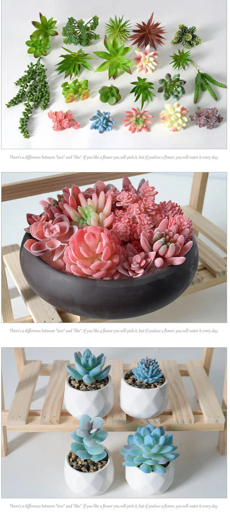 BowLift | Floryvo Decorative Succulents | Deceptively Real | Carefree & Durable | Set of Artificial Plants