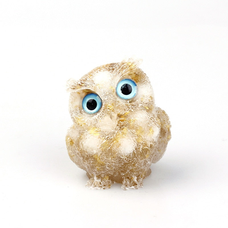 BowLift | Natural Crystal Owl Figurine: Handmade Collector's Item