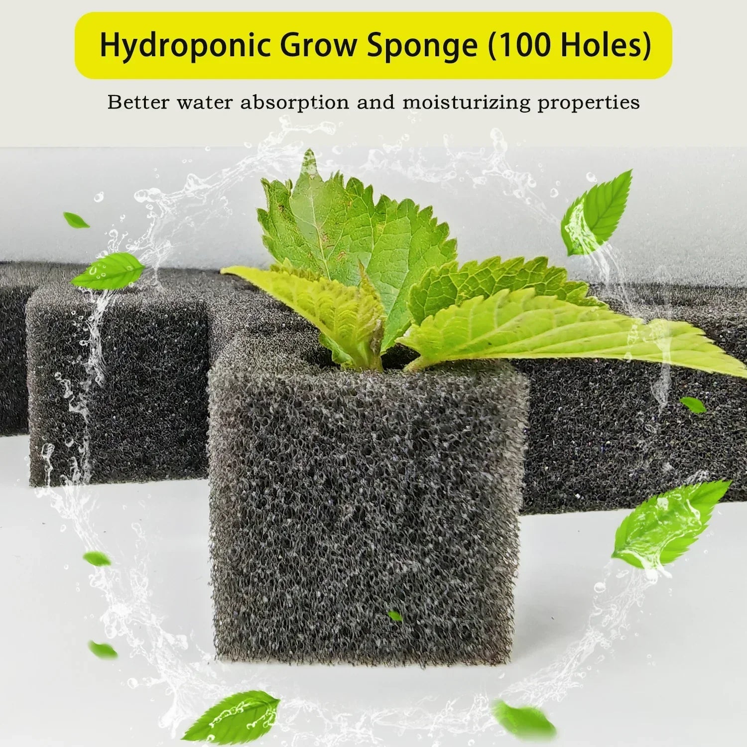BowLift | Germina Propagation Sponge Mat | 100 Seed Holes | For Hydroponics & Soil | 25×25cm