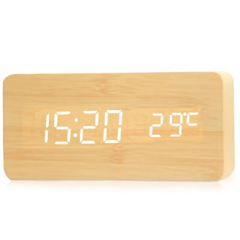 BowLift | EcoTime Wooden Digital Alarm Clock | LED Display | Modern Design | Silent | Eco-friendly