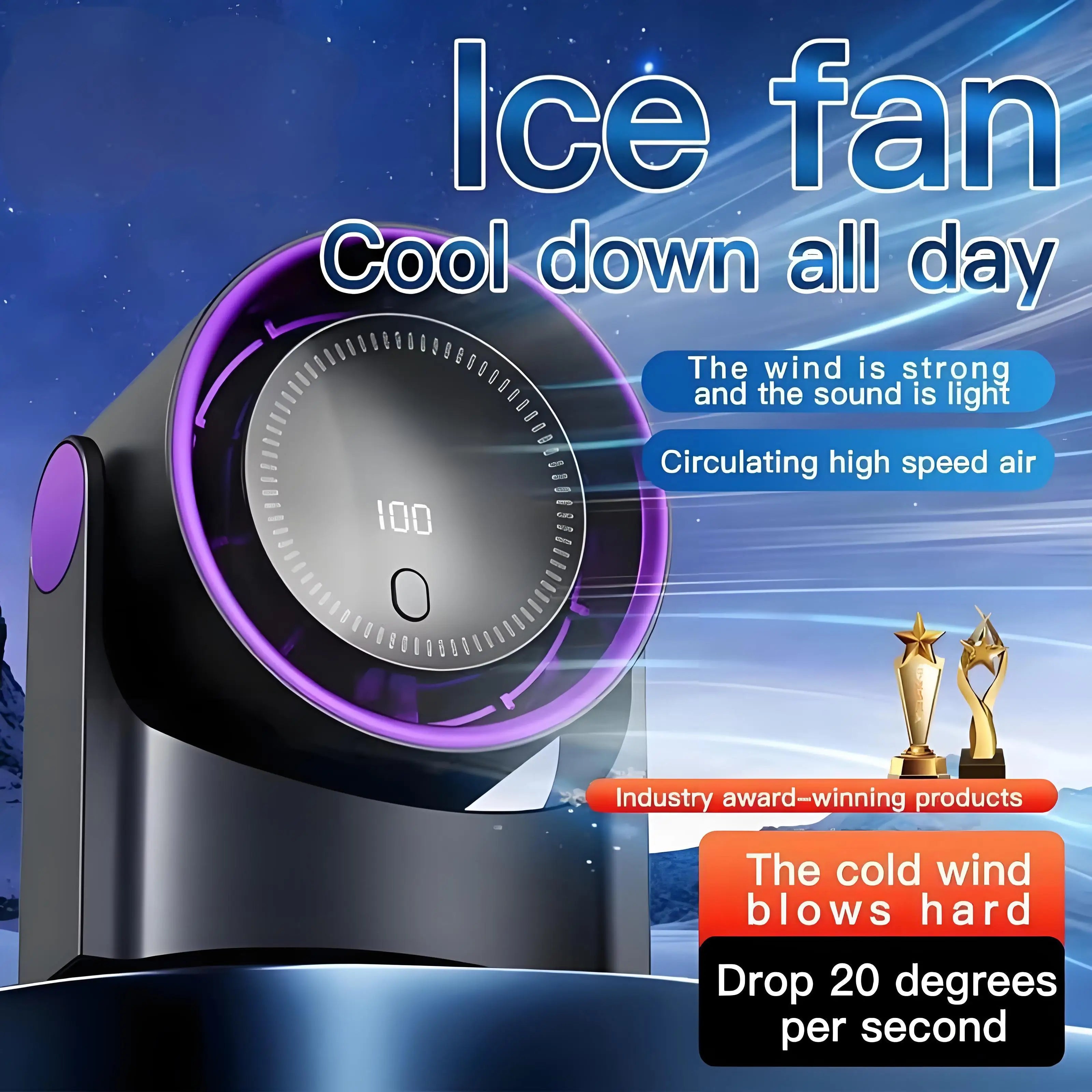 BowLift | Aerolora Table Fan | Bladeless & Quiet | 100 Levels | USB Bladeless Fan