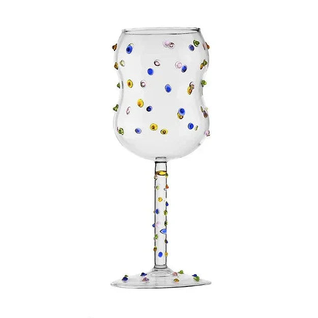 BowLift | Colorful Dots Wine Glass
