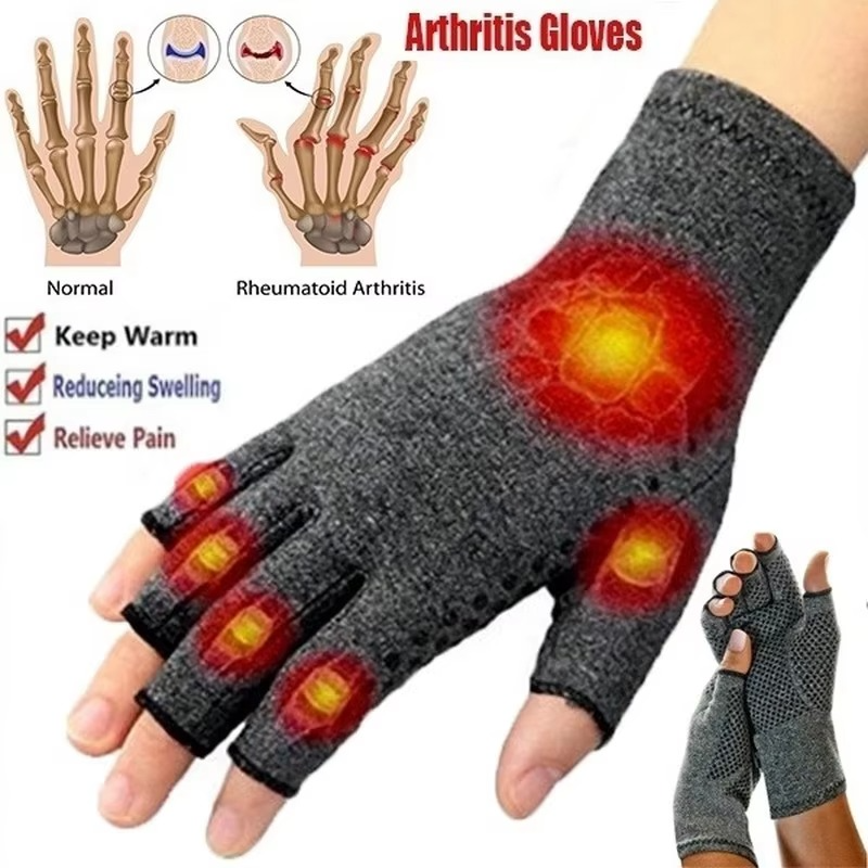 BowLift | Compression Arthritis Gloves Fingerless Wrist Support for Hand Pain Relief and Fitness
