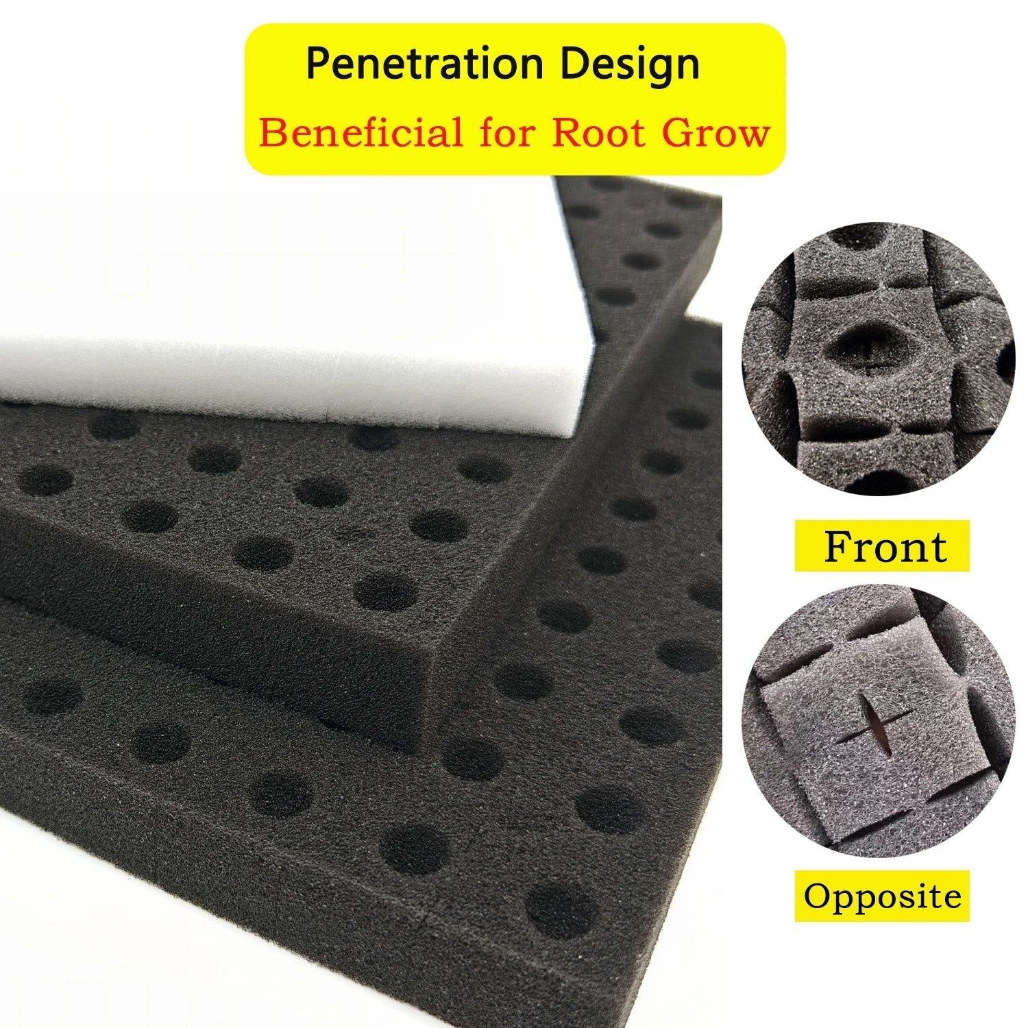 BowLift | Germina Propagation Sponge Mat | 100 Seed Holes | For Hydroponics & Soil | 25×25cm