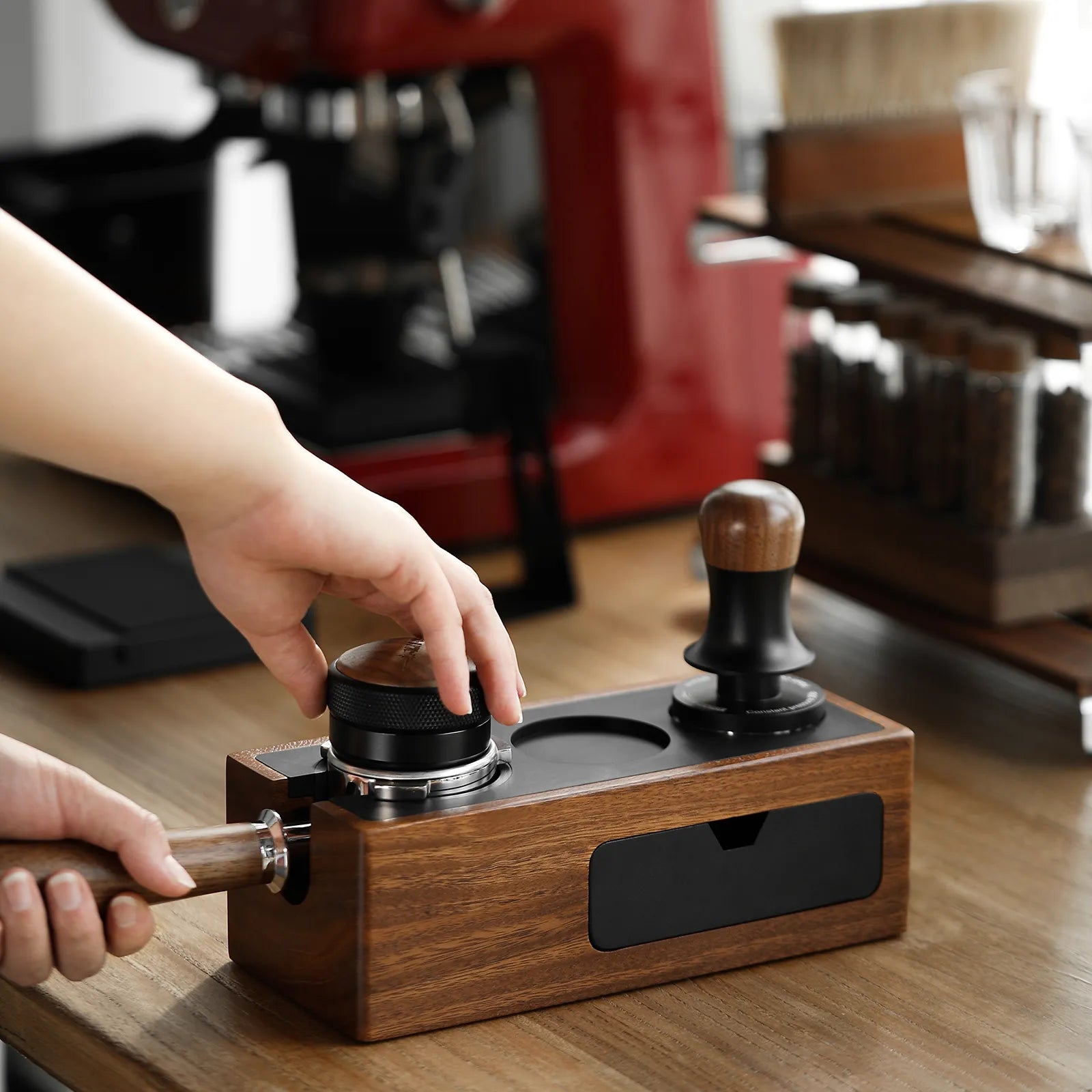 BowLift | Barista Favorite Vintage Storage Box Tamper Station