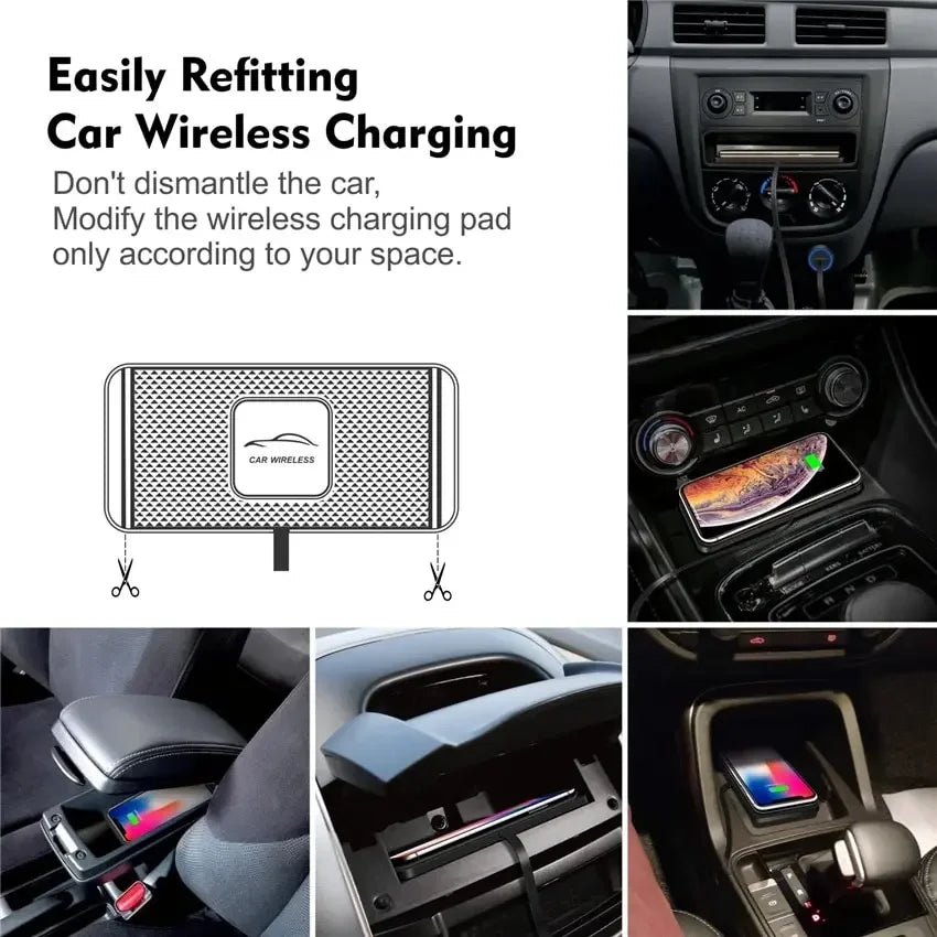 BowLift | Enervia Wireless Charging Pad | 15W Fast Charging | Non-Slip & Ultra-Slim | For Car & Home