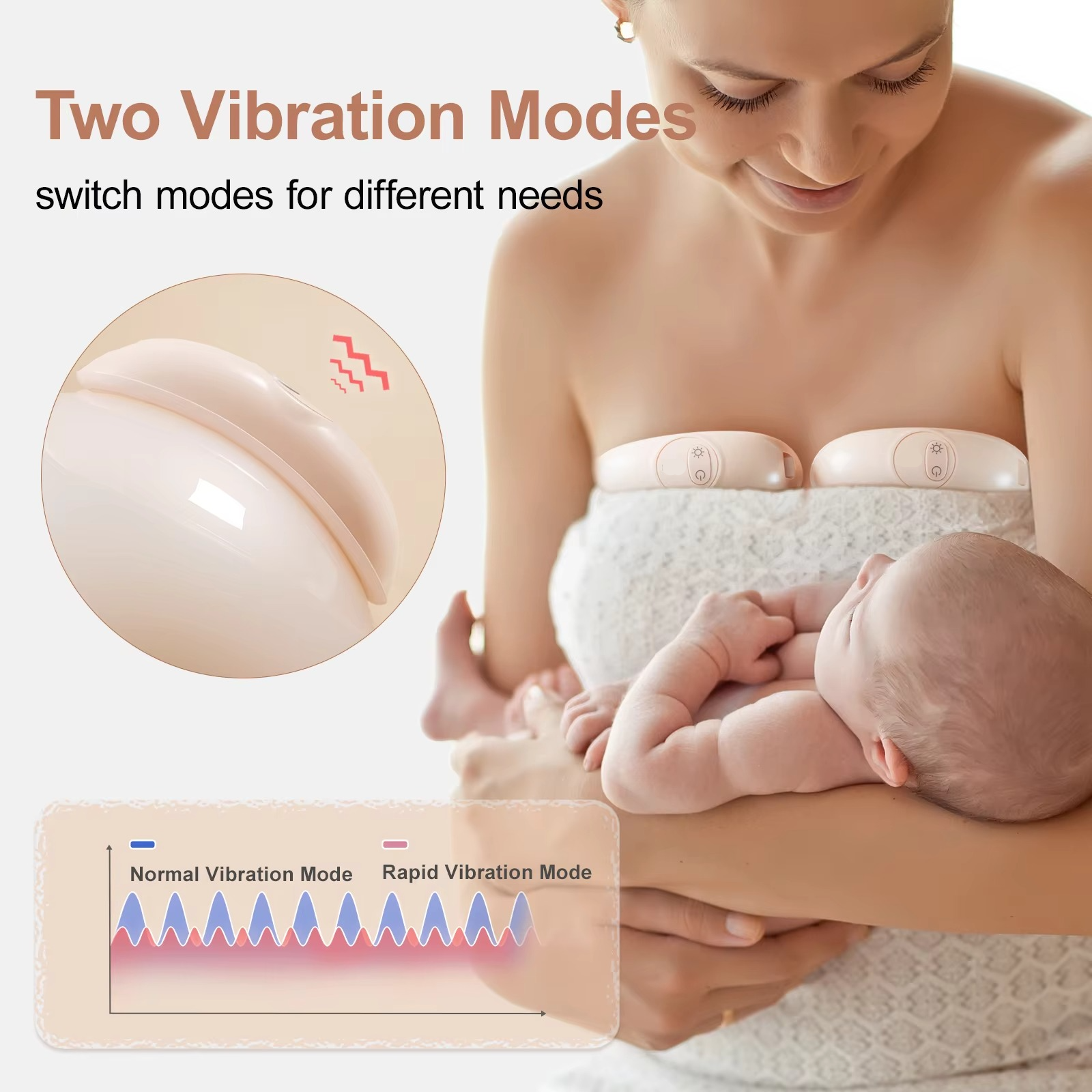 BowLift | Breast Massager with Heat and Vibration for Breastfeeding Support, Ergonomic and Portable BPA-Free