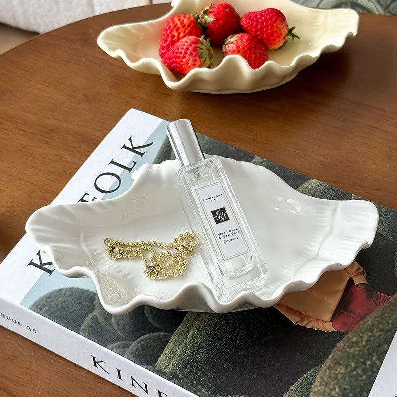 BowLift | Cream Ceramic Shell Plate