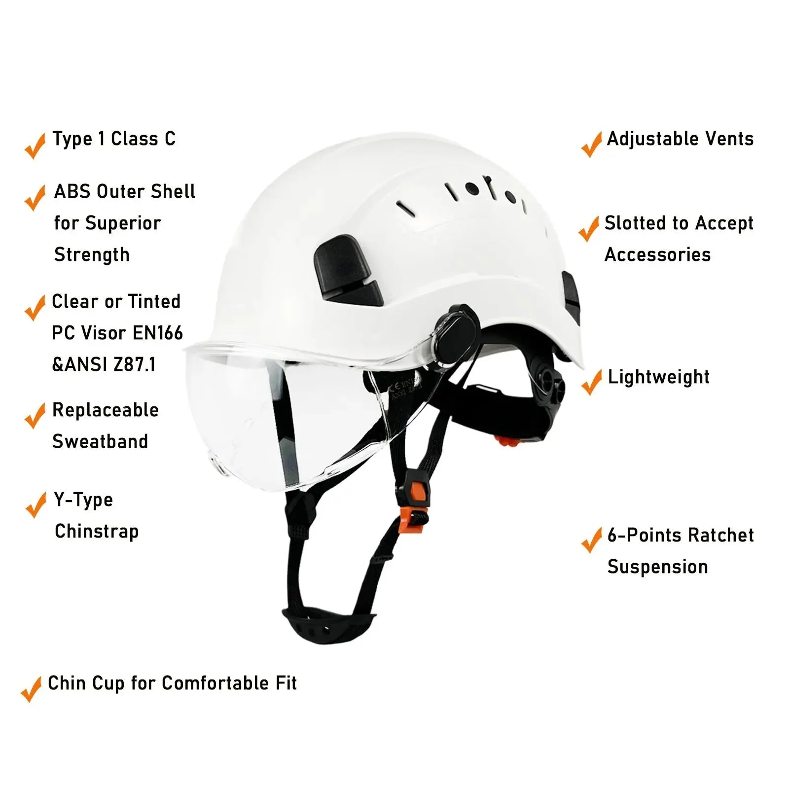 BowLift | CE ABS Safety Helmet with Goggles & Visor – SafeGuard